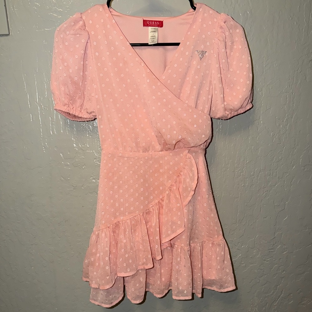 Guess Blush Polka Dot Wrap Dress